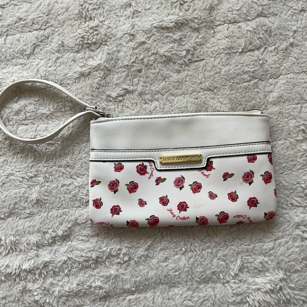 Juicy Couture  Rose Print White Wristlet